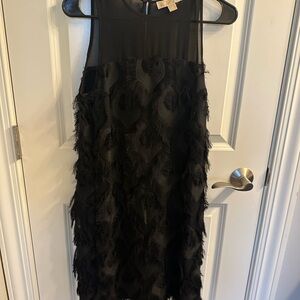 Michael Kors Black Feather Detail Dress